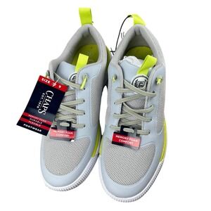 Chaps Mens Memory Foam Comfort Sneakers Grey/ Neon Athletic Shoes Sz 11/ #S26259